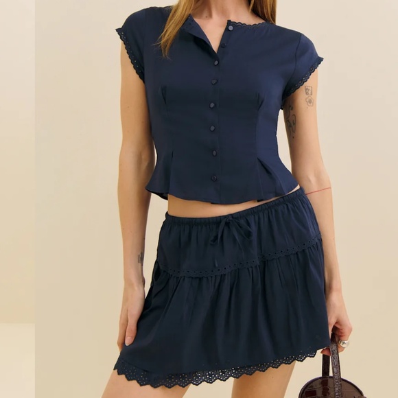 Reformation Valetta Two Piece Navy - Picture 1 of 5